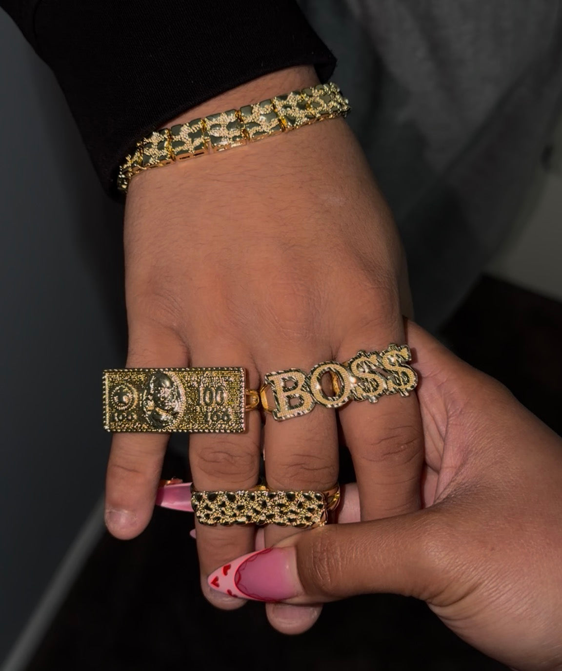 Benjamin/BO$$ Double Finger Ring