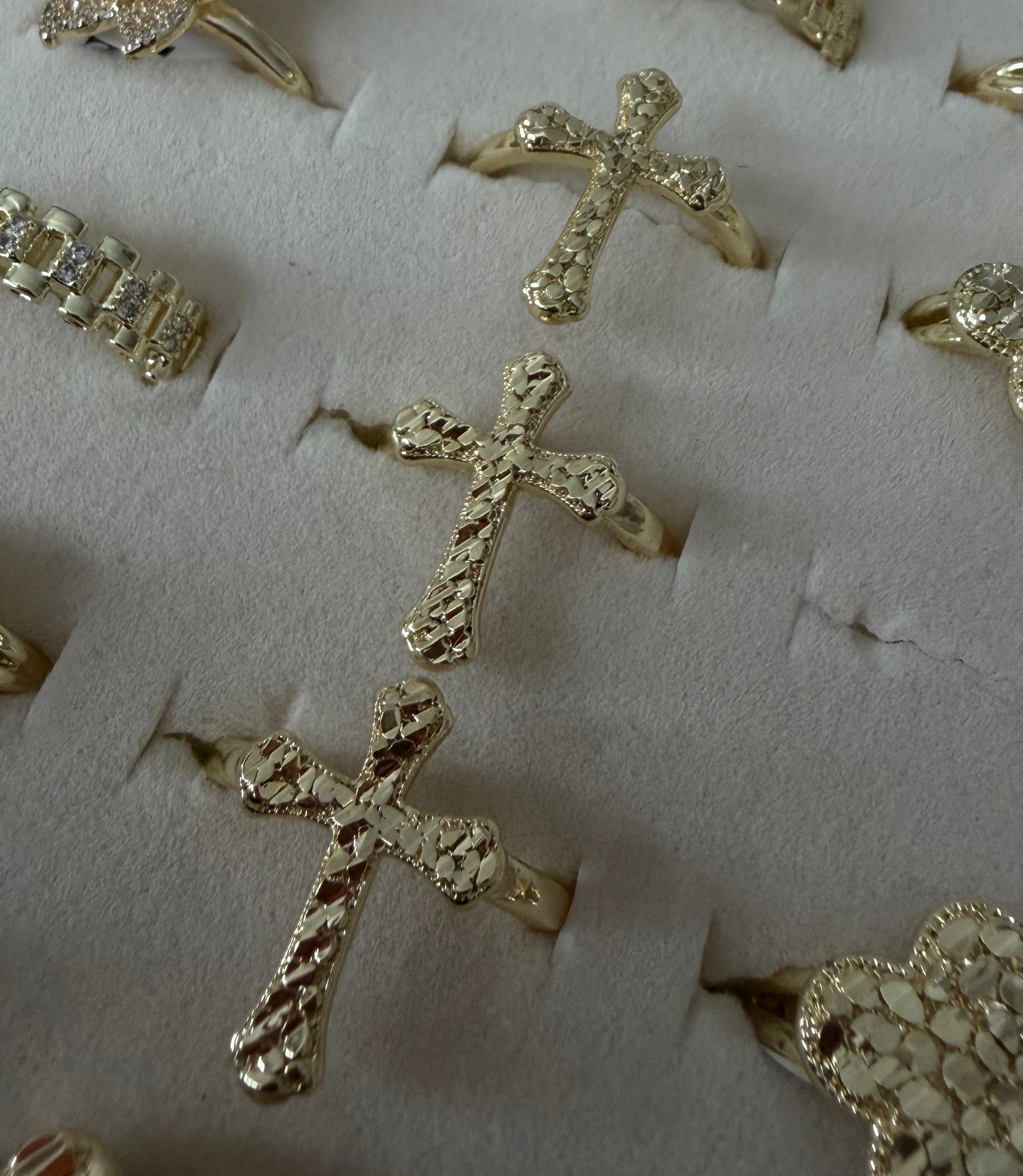 Cross Nugget Ring