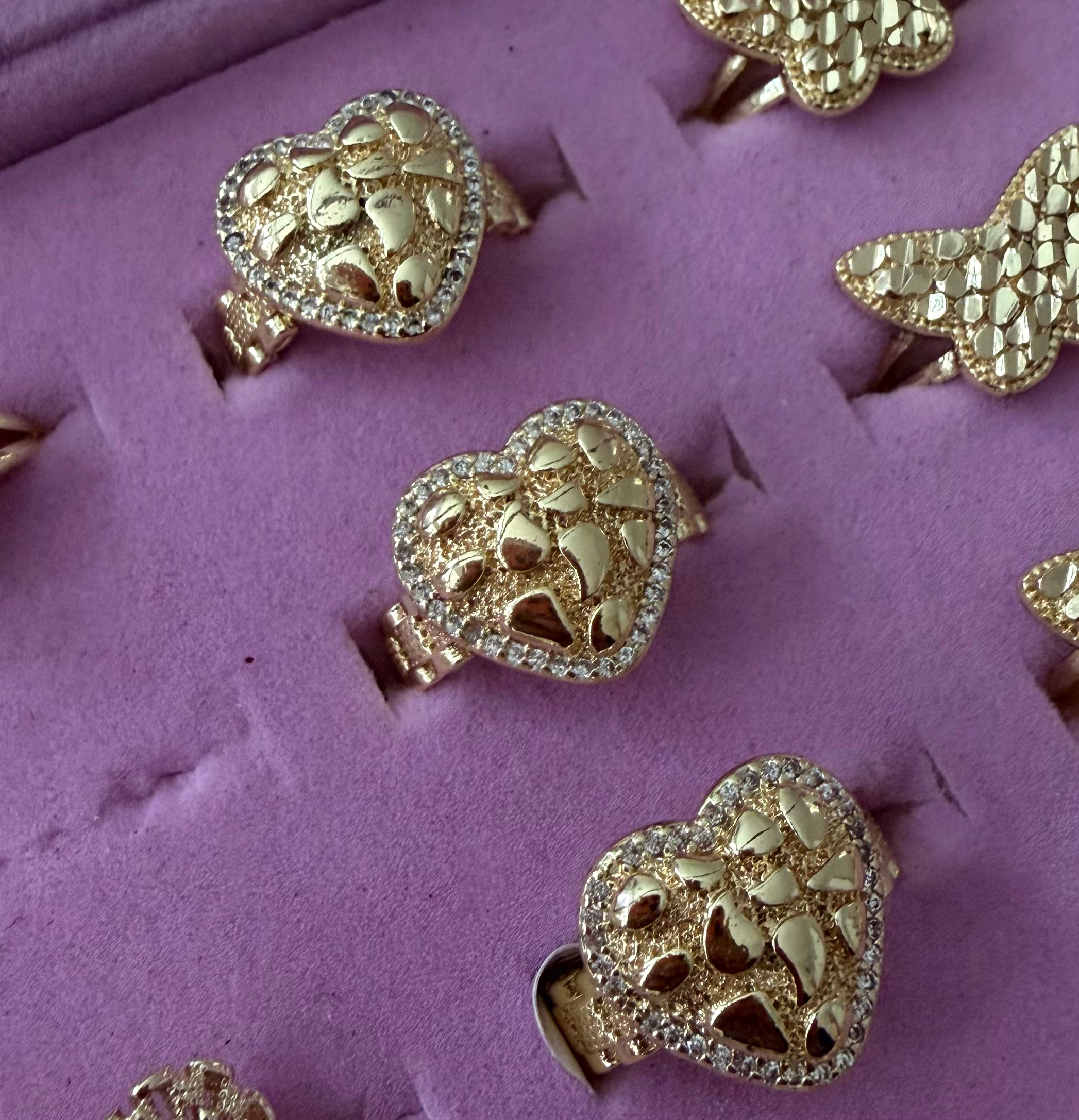 Bling Heart Nugget Ring (Med)