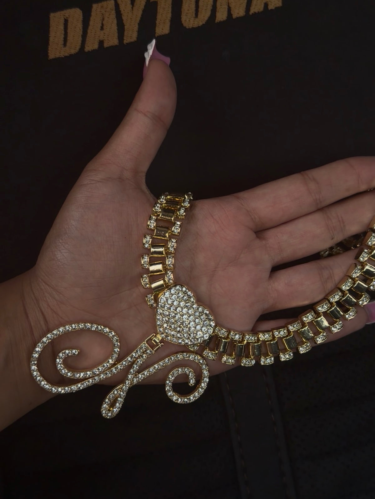 Custom initial bling chain