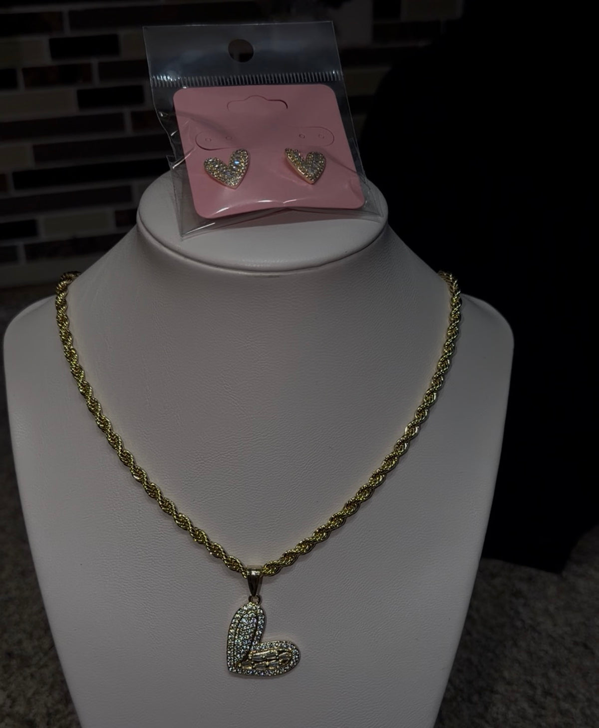 Heart Bling Chain x earrings