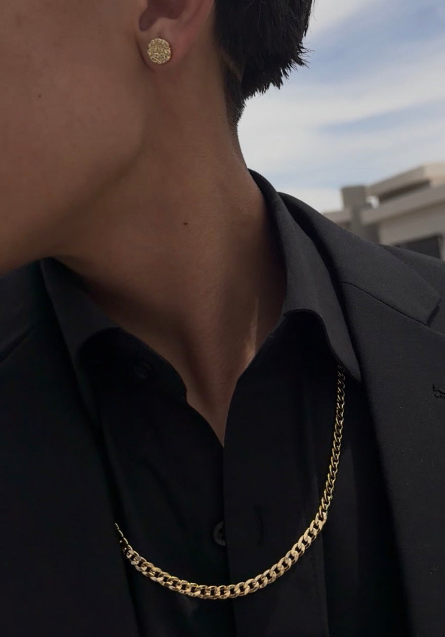 Cuban chain and earring set