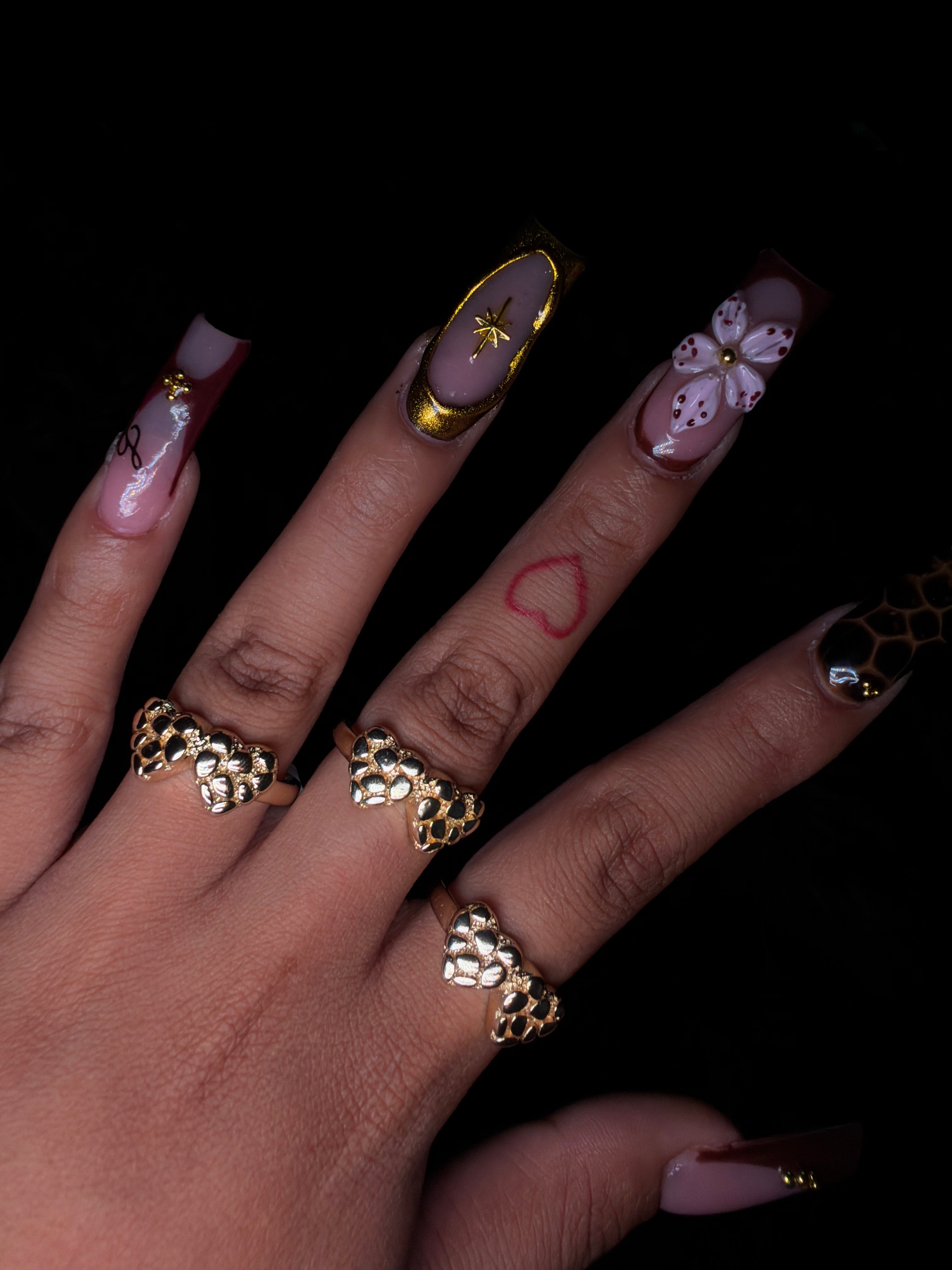 Double Heart Nugget Ring