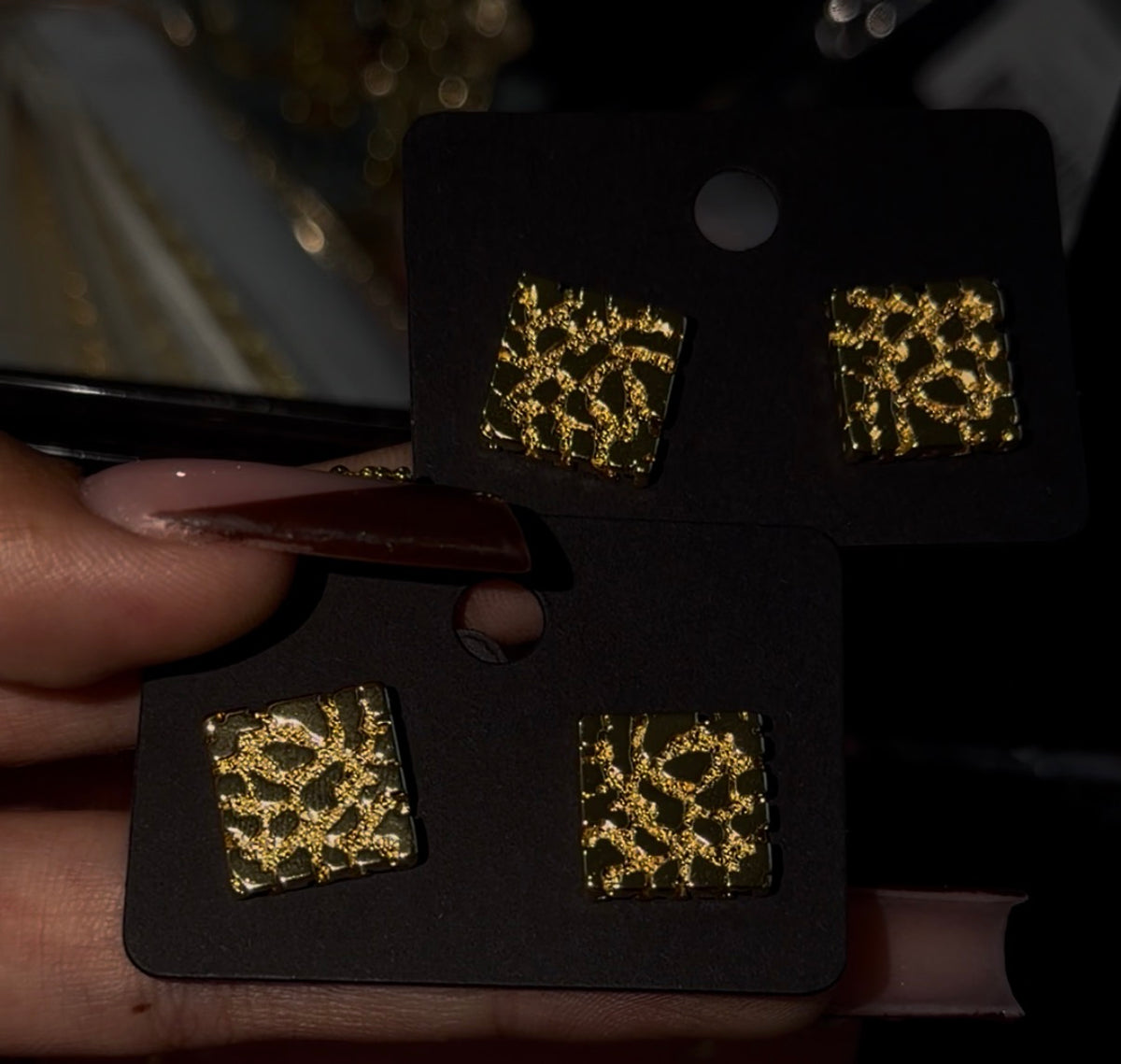 Square Nugget Earrings