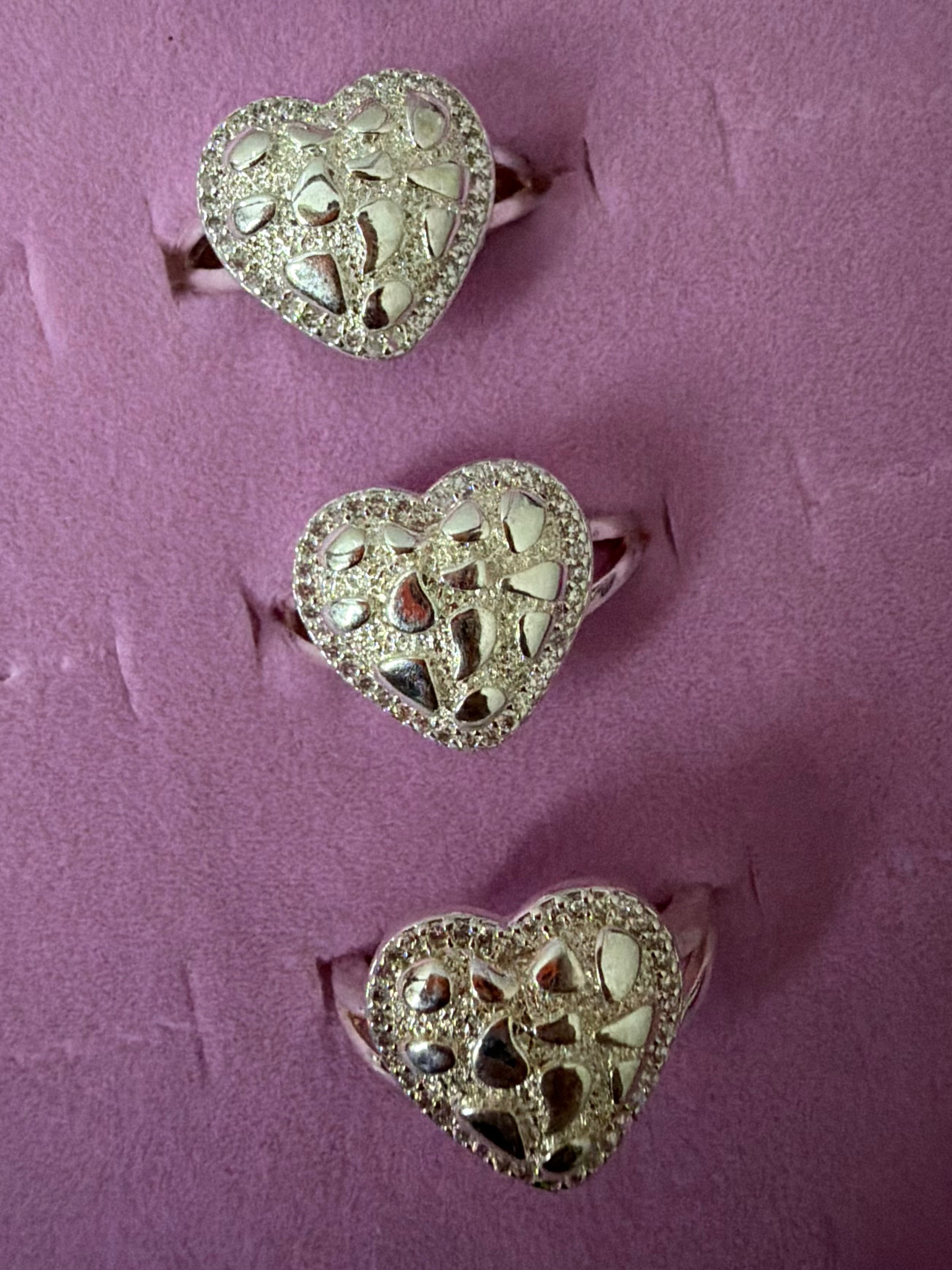 S/ Heart Nugget Ring