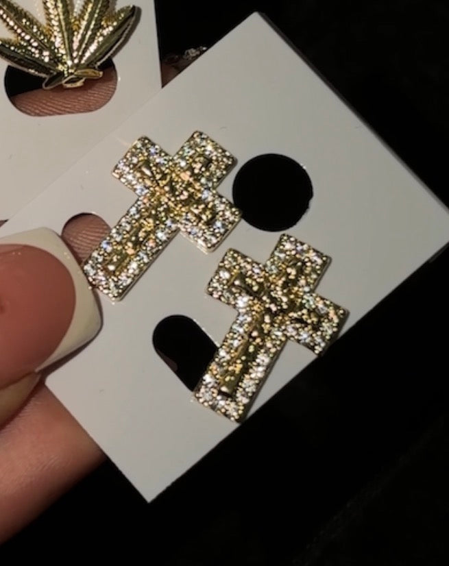 Cross Bling Earrings